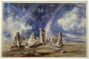 ストーンヘンジ（イギリス）の先史時代の遺跡。ジョン・コンスタブル（1776-1837）による絵画 作： John Constable