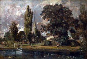 ソールズベリー大聖堂とエイボン川からのリーデンホール、1820 作： John Constable