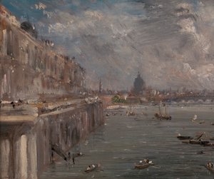 ウォータールー橋から見たサマセット ハウス テラス 作： John Constable