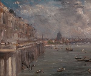 ウォータールー ブリッジから見たサマセット ハウス テラス。 1819年。 作： John Constable