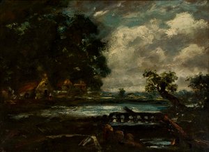 「跳躍する馬」のための習作（ストゥールの眺め） 作： John Constable