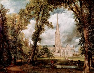 Evecheの庭園から見たソールズベリー大聖堂 ジョン・コンスタブル（1776-1837）の絵画 1823年 日。87,6x111,8 cm ロンドン、ヴィクトリア・アンド・アルバート美術館 作： John Constable