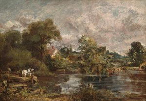 白い馬、1818-1819。 作： John Constable