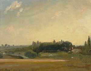 1813年、東バーグホルト、牧師館に向かって見る。 作： John Constable