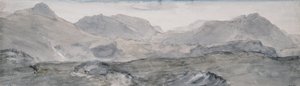 ホニスタークラッグ（水彩）の上からの眺め 作： John Constable