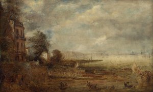 ホワイトホールの階段から見たウォータールー橋、1829年頃 作： John Constable