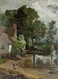 ウィリーロットの家、フラットフォードミルの近く、1811年頃（紙に油彩） 作： John Constable