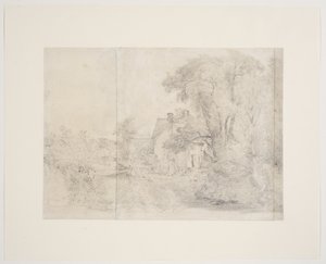 ウィリー・ロットの家、イースト・バーグホルト、1812-13年頃（黒鉛、紙） 作： John Constable