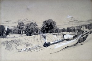 バーカムステッド、ハートフォードシャー、1837年6月5日（ペンとインクで紙に洗う） 作： John Cooke Bourne