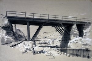 1837年7月2日、ノーザンプトンシャー、ブリスワースカッティング（ペンとインク、紙に洗う） 作： John Cooke Bourne