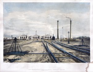 カムデンタウンエンジンハウス、1838 作： John Cooke Bourne