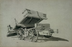 請負業者のチップワゴン、No.3、1830年代（ペンとインク、紙に洗う） 作： John Cooke Bourne