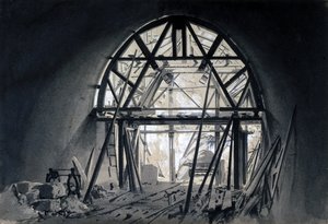 ノースチャーチトンネル、1837年6月17日（ペンとインク、紙の上で洗う） 作： John Cooke Bourne