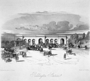 パディントン駅、ロンドン、1846 作： John Cooke Bourne
