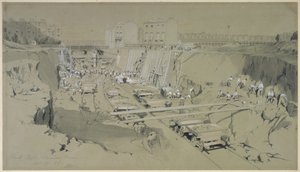 1836年9月17日、カムデンタウンのパークストリート（紙にペンとインクとウォッシュ） 作： John Cooke Bourne