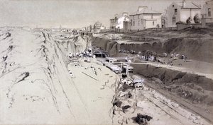 パークビレッジ、1836年8月26日（紙にペンとインクとウォッシュ） 作： John Cooke Bourne
