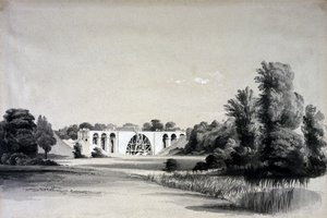 1837年7月2日、ビンリー近郊のソーウィ高架橋（ペンとインク、紙で洗う） 作： John Cooke Bourne