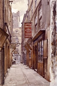 1886年、ロンドンのボトーフ・アレー（Botolph Alley）。 作： John Crowther
