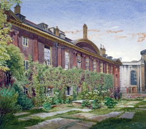 1881年、ロンドン・シティのニューゲート・ストリートにあるクライスト病院 作： John Crowther