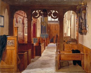 1885年、ロンドンのチャーターハウス・チャペルの内部。                 作： John Crowther
