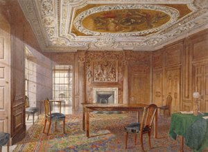 1886年、ロンドンのフィンズベリーにあるニュー・リバー・ヘッドのオーク・ルームの内観