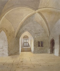 1883年、ロンドンのステップニーにあるロンドン塔のボーウィー・タワーの刑務所の内観 作： John Crowther