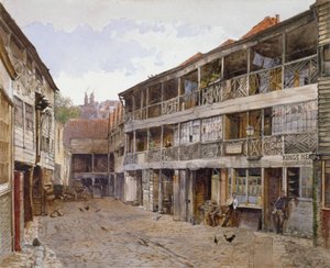 キングス ヘッド インとキングス ヘッド イン ヤード、バラ ハイ ストリート、サザーク、ロンドン、1879 年 作： John Crowther
