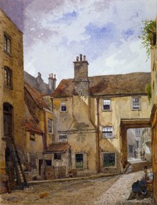 1880年、ロンドン、サザーク、ボロー・ハイ・ストリート、クイーンズ・ヘッド・ヤード 作： John Crowther