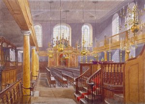 シナゴーグ、ベヴィス・マークス、シティ・オブ・ロンドン、1884年 作： John Crowther