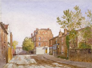1882年、ロンドン、チズウィック、チズウィック・レーンのモーソン・ハウスの眺め 作： John Crowther