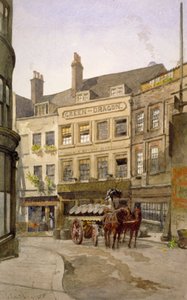 セント アンドリュース ヒル 11 番地とグリーン ドラゴン インの眺め、樽のカート、ロンドン、1888 年 作： John Crowther