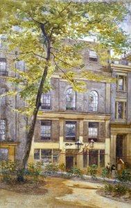 1882年、ロンドン市内のセント・ピーターズ・アレーにあるウールパック・タバーンの眺め 作： John Crowther
