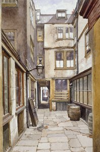 1887 年、ロンドン、ウェストミンスター、アデルフィ クラブに通じる中庭の眺め 作： John Crowther