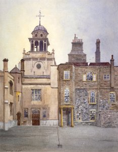 1885年にロンドンのチャーターハウスで撮影されたチャペルタワーの北側の風景。     