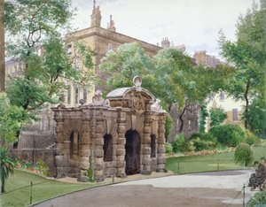 1887年、ロンドン、ウェストミンスター、バッキンガム・ストリート、ヨーク・ウォーターゲートの南側正面の眺め 作： John Crowther