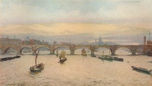 チャリングクロス鉄道橋からウォータールーブリッジ、1888 1926 作： John Crowther