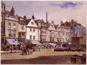 1884年、ロンドンのステップニーにあるホワイトチャペルのハイストリート 作： John Crowther