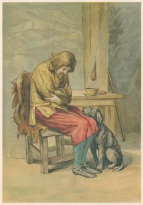 ダニエルデフォーによるロビンソンクルーソーのシーン、1892年 作： John Dawson Watson