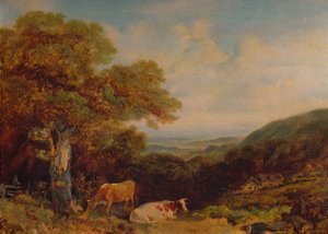 牛のいる風景」1847年、1935年 作： John Dearman