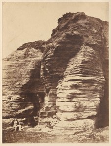トーキーイングランドの近くのリバーミードの岩、c。 1852 作： John Dillwyn Llewelyn