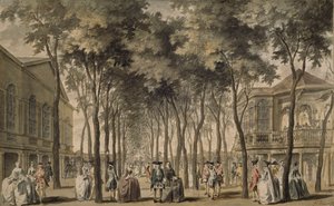 グランドウォークの眺め、メリルボーンガーデンズ、1778-86 作： John Donowell