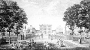 バックス郡のメーデンヘッドブリッジ近くのクリーブデンハウス、1753年 作： John Donowell