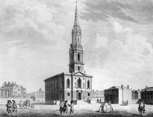 1753年のフィールズの聖ギレス教会の北西ビュー 作： John Donowell