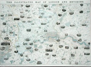 The Illustrated Map of London and Environs, c.1845-55 (colour litho)