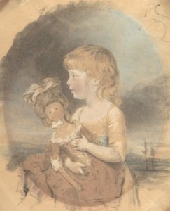 人形を抱く子供、1780年。 作： John Downman