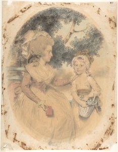 モーガン夫人とその子供、1785 年。 作： John Downman