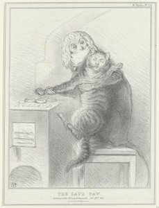 1832年、パーマストンのタリーランドのスポットプレント 猫の手 (オブジェクトのタイトル) 政治スケッチ（シリーズタイトル） 作： John Doyle