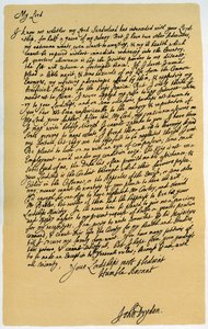 ジョンドライデンからローレンスハイドへの手紙、c1682-1683。