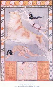 ブル・ベイターズ、クレタ神話の神話とプレヘレニックヨーロッパのパブからのイラスト。 1920年代のGresham Publishing Company Limited 作： John Duncan