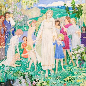 花嫁の到来、1930年頃（水彩） 作： John Duncan